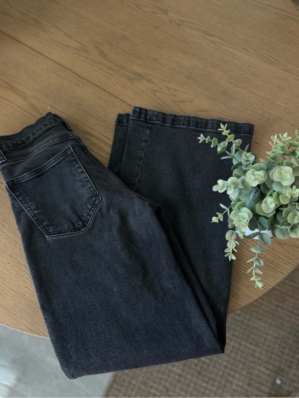 GAP Black Wide Leg Jeans Size‎ 26 High Rise Denim
